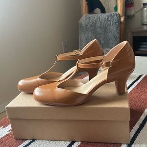 Brown T-Strap Heels